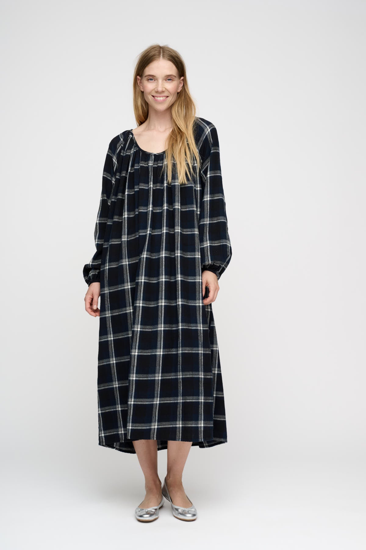 Imagine Check kjole - Dark Navy Check